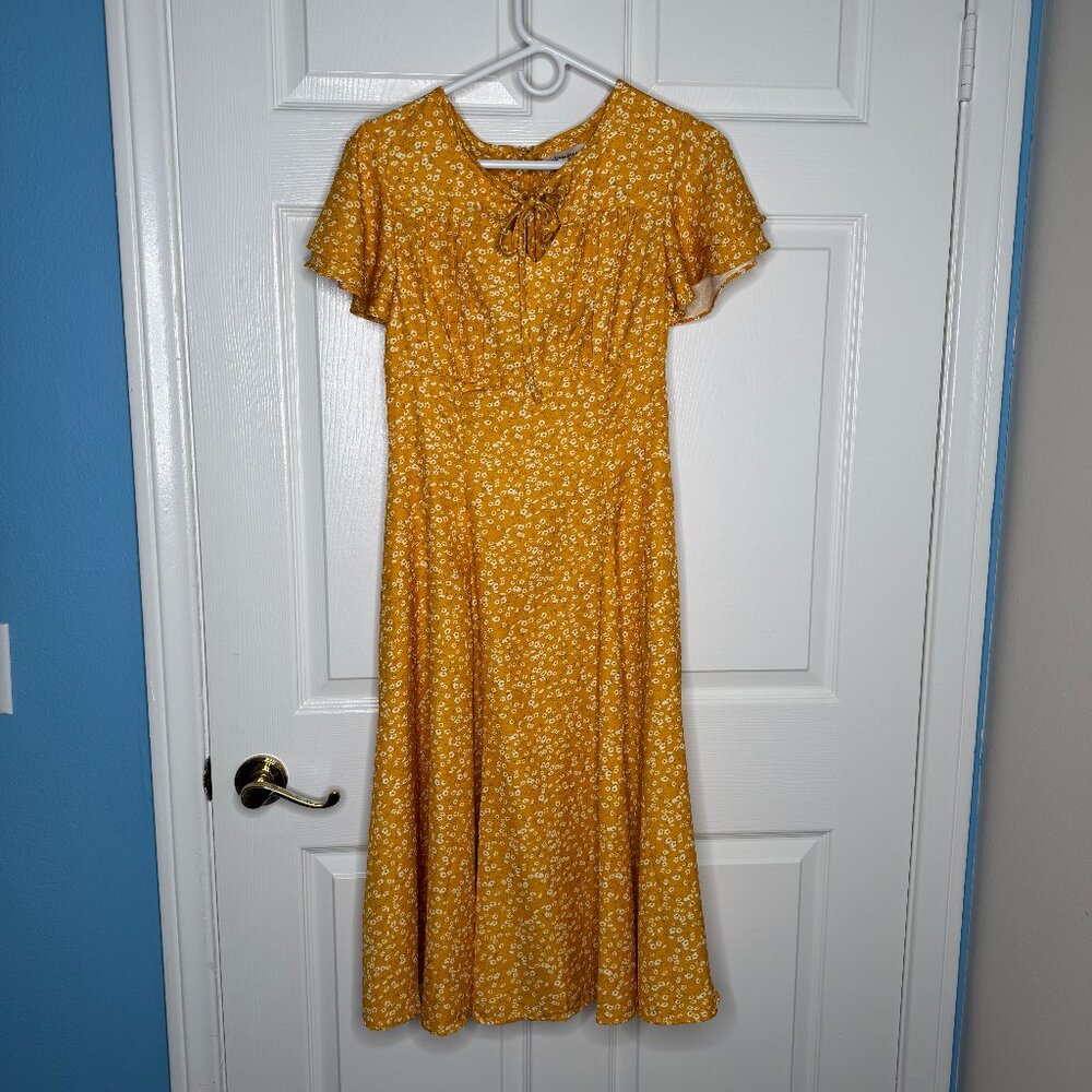 Timeless London Mustard Swing Dress